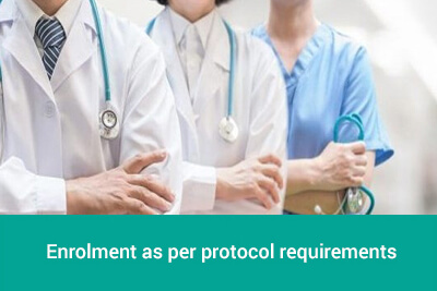Enrolment as per protocol requirements